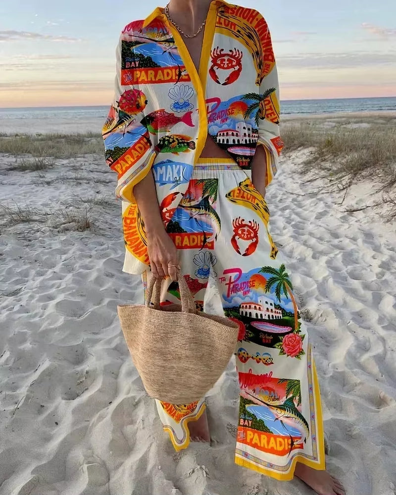 Printed Loose Funny Banana 2 Pcs Set