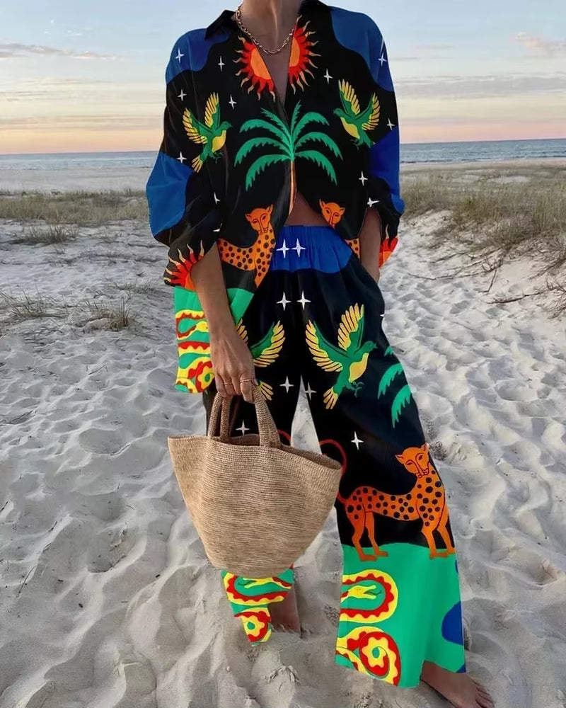 Printed Loose Funny Banana 2 Pcs Set