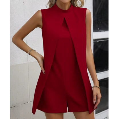 Solid Color Split Fork Jumpsuit 