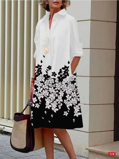 Bohemian Long Printed Sexy V Neck Loose Dress