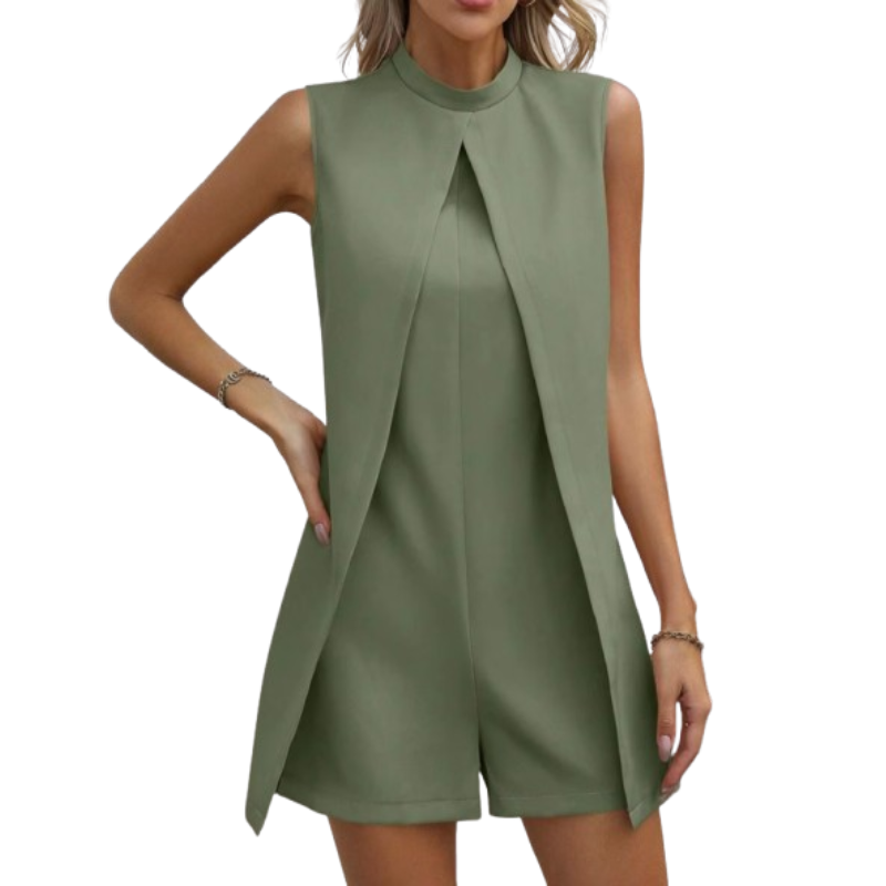 Solid Color Split Fork Jumpsuit