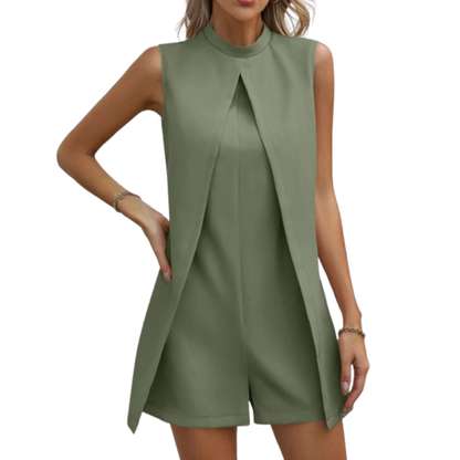 Solid Color Split Fork Jumpsuit