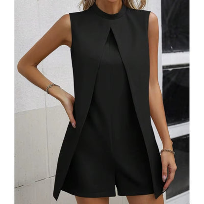 Solid Color Split Fork Jumpsuit 