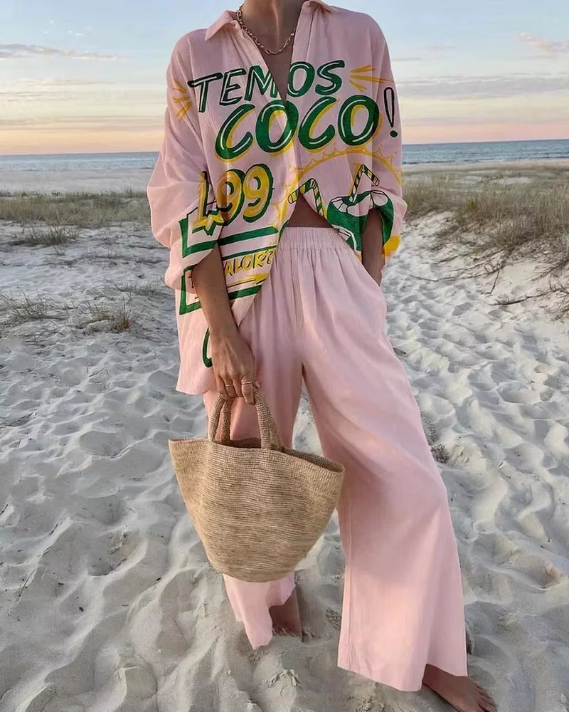 Printed Loose Funny Banana 2 Pcs Set